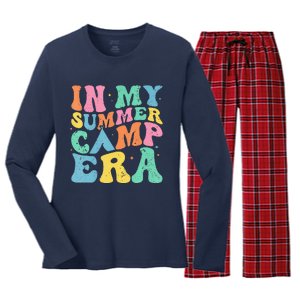 Groovy In My Summer Camp Era Retro Summer Women Women's Long Sleeve Flannel Pajama Set 