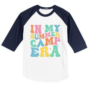 Groovy In My Summer Camp Era Retro Summer Women Baseball Sleeve Shirt