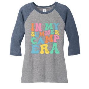 Groovy In My Summer Camp Era Retro Summer Women Women's Tri-Blend 3/4-Sleeve Raglan Shirt