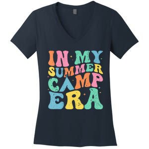 Groovy In My Summer Camp Era Retro Summer Women Women's V-Neck T-Shirt