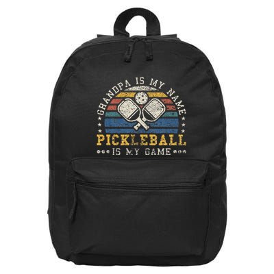Grandpa Is My Name Pickleball Is My Game Pickleball Grandpa 16 in Basic Backpack