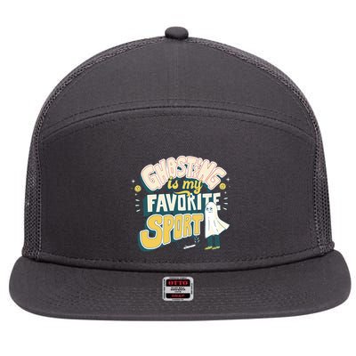 Ghosting Is My Favorite Sport 7 Panel Mesh Trucker Snapback Hat