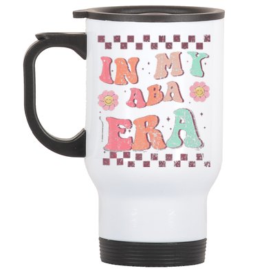 Groovy In My Aba Era Applied Behavior Analyst Aba Therapist Stainless Steel Travel Mug