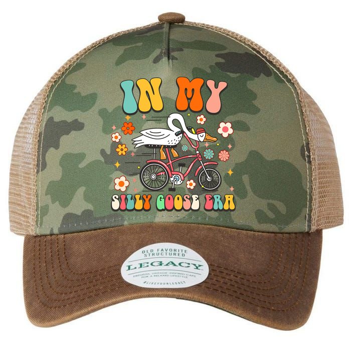 Groovy In My Silly Goose Era Funny Duck Saying Goose Meme Legacy Tie Dye Trucker Hat