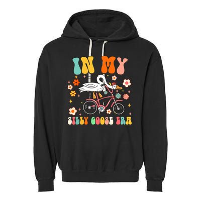 Groovy In My Silly Goose Era Funny Duck Saying Goose Meme Garment-Dyed Fleece Hoodie