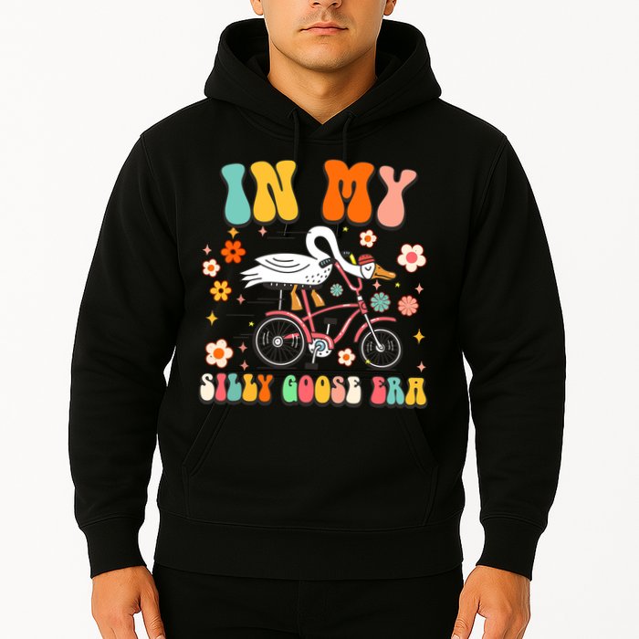 Groovy In My Silly Goose Era Funny Duck Saying Goose Meme Hoodie