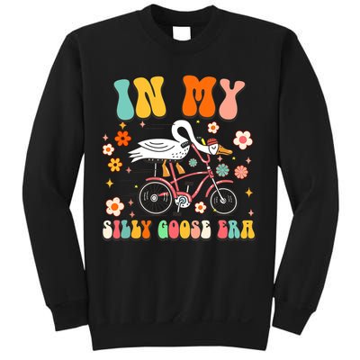 Groovy In My Silly Goose Era Funny Duck Saying Goose Meme Sweatshirt