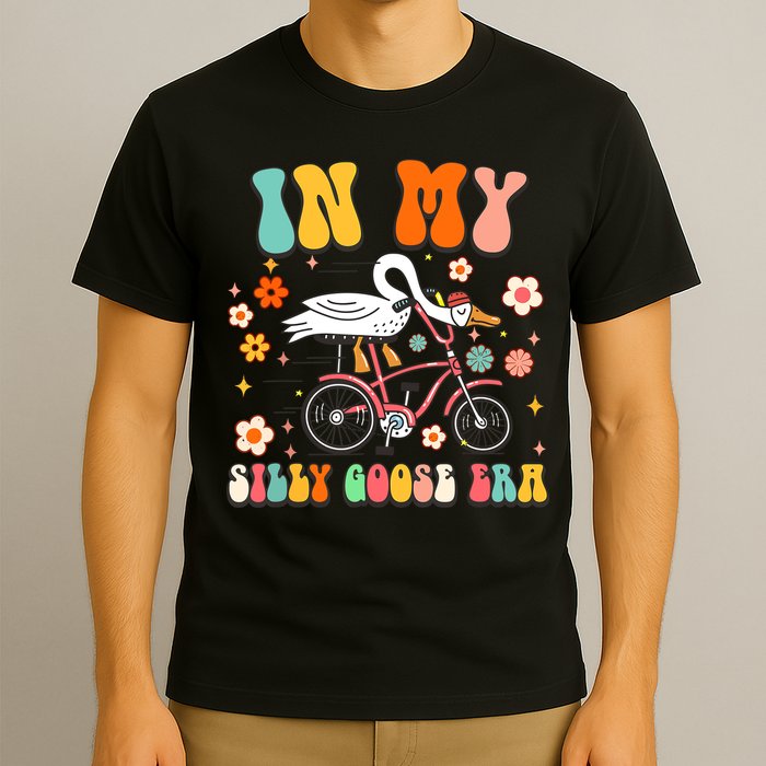 Groovy In My Silly Goose Era Funny Duck Saying Goose Meme T-Shirt