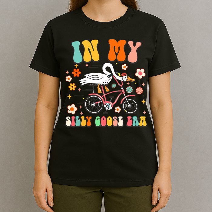 Groovy In My Silly Goose Era Funny Duck Saying Goose Meme T-Shirt