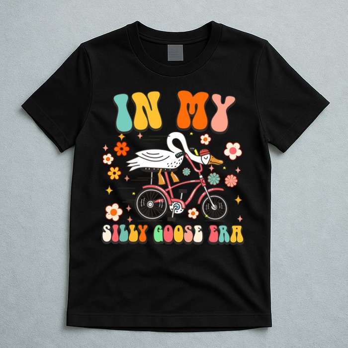 Groovy In My Silly Goose Era Funny Duck Saying Goose Meme T-Shirt