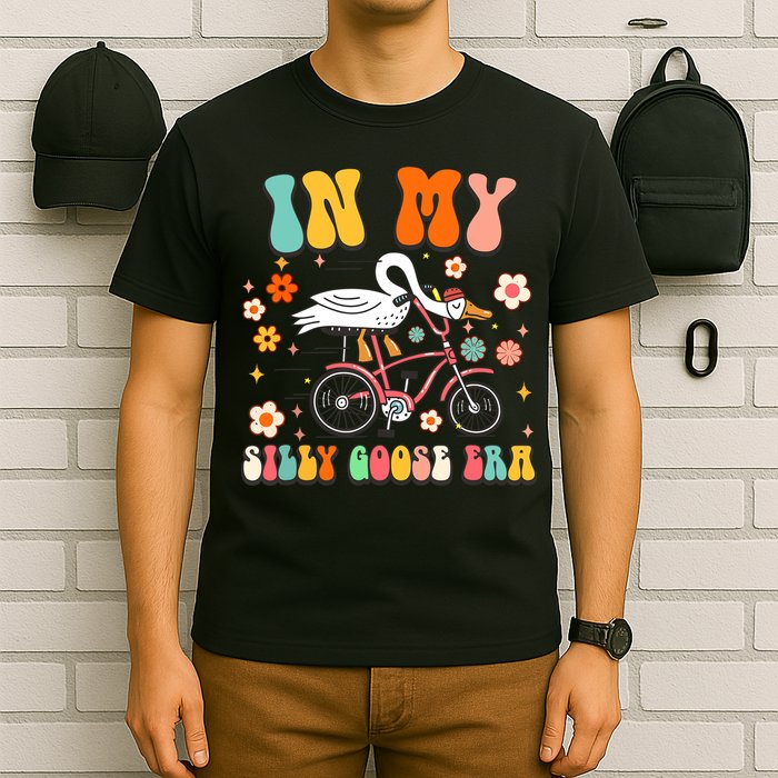 Groovy In My Silly Goose Era Funny Duck Saying Goose Meme T-Shirt