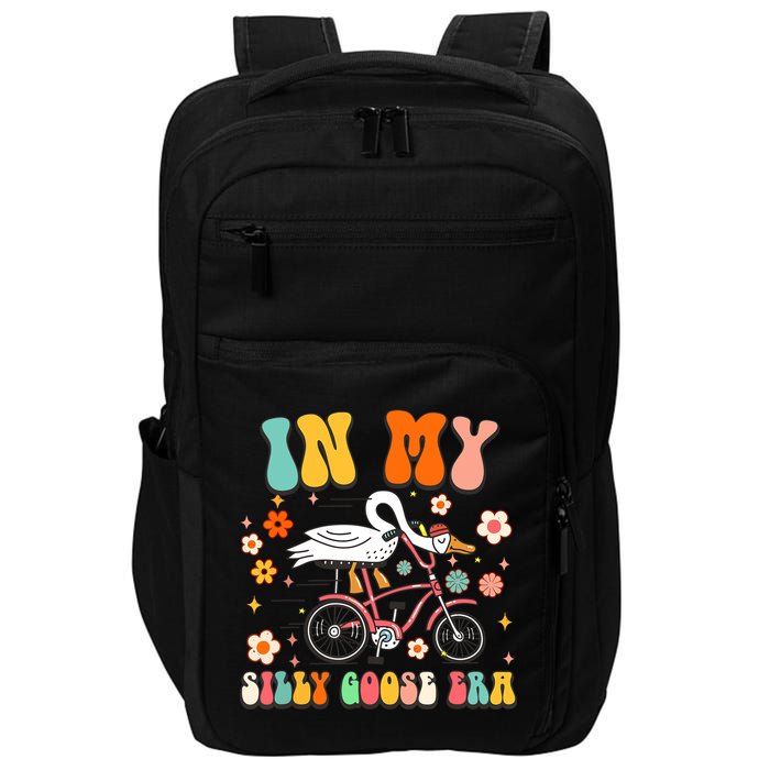 Groovy In My Silly Goose Era Funny Duck Saying Goose Meme Impact Tech Backpack