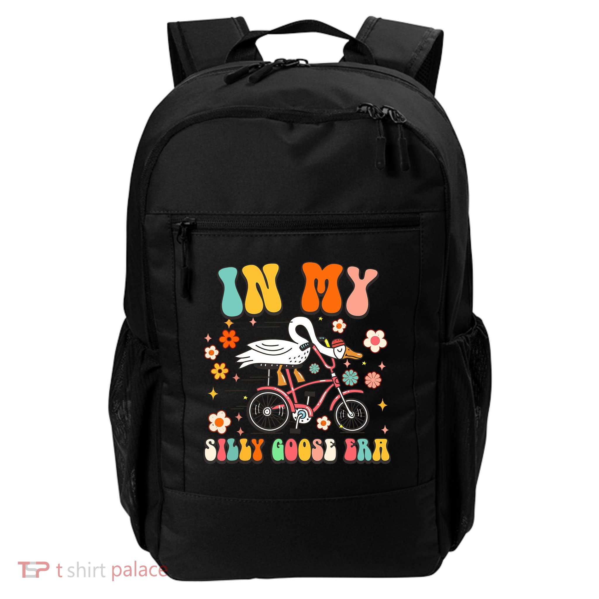 Groovy In My Silly Goose Era Funny Duck Saying Goose Meme Backpack