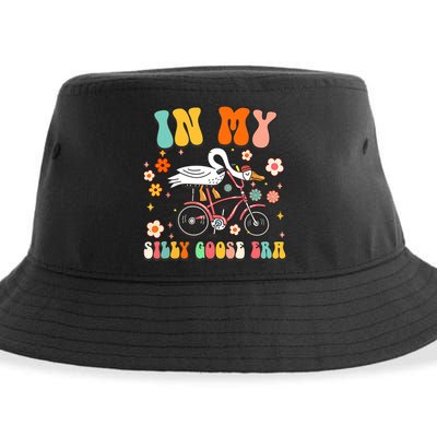 Groovy In My Silly Goose Era Funny Duck Saying Goose Meme Sustainable Bucket Hat