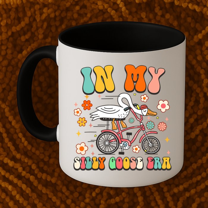 Groovy In My Silly Goose Era Funny Duck Saying Goose Meme Mug