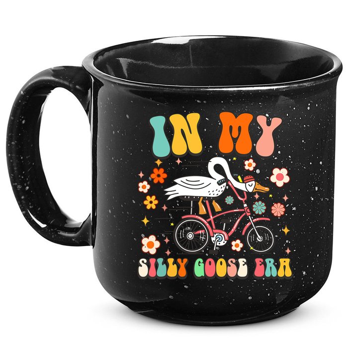 Groovy In My Silly Goose Era Funny Duck Saying Goose Meme 15oz Campfire Ceramic Mug