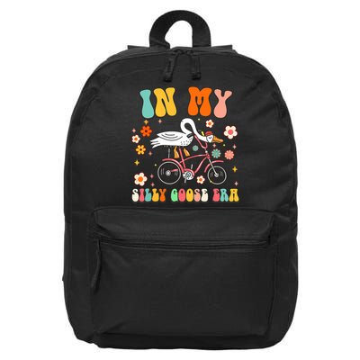 Groovy In My Silly Goose Era Funny Duck Saying Goose Meme 16 in Basic Backpack