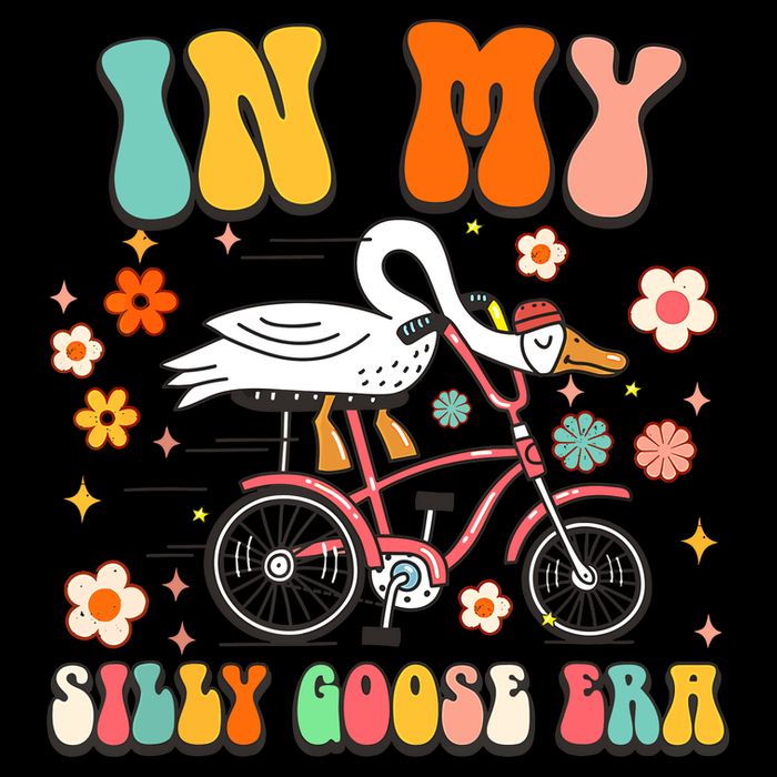 Groovy In My Silly Goose Era Funny Duck Saying Goose Meme 16 in Basic Backpack