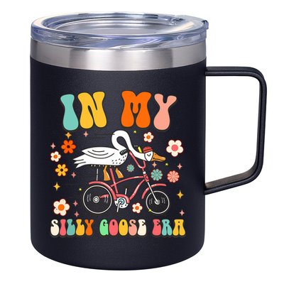 Groovy In My Silly Goose Era Funny Duck Saying Goose Meme 12oz Stainless Steel Coffee Mug