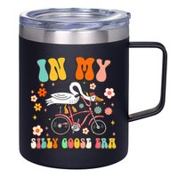 Groovy In My Silly Goose Era Funny Duck Saying Goose Meme 12oz Stainless Steel Coffee Mug