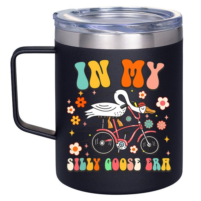 Groovy In My Silly Goose Era Funny Duck Saying Goose Meme 12oz Stainless Steel Coffee Mug