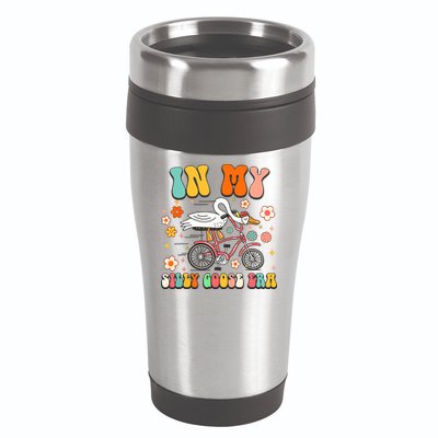 Groovy In My Silly Goose Era Funny Duck Saying Goose Meme 16oz Travel Tumbler