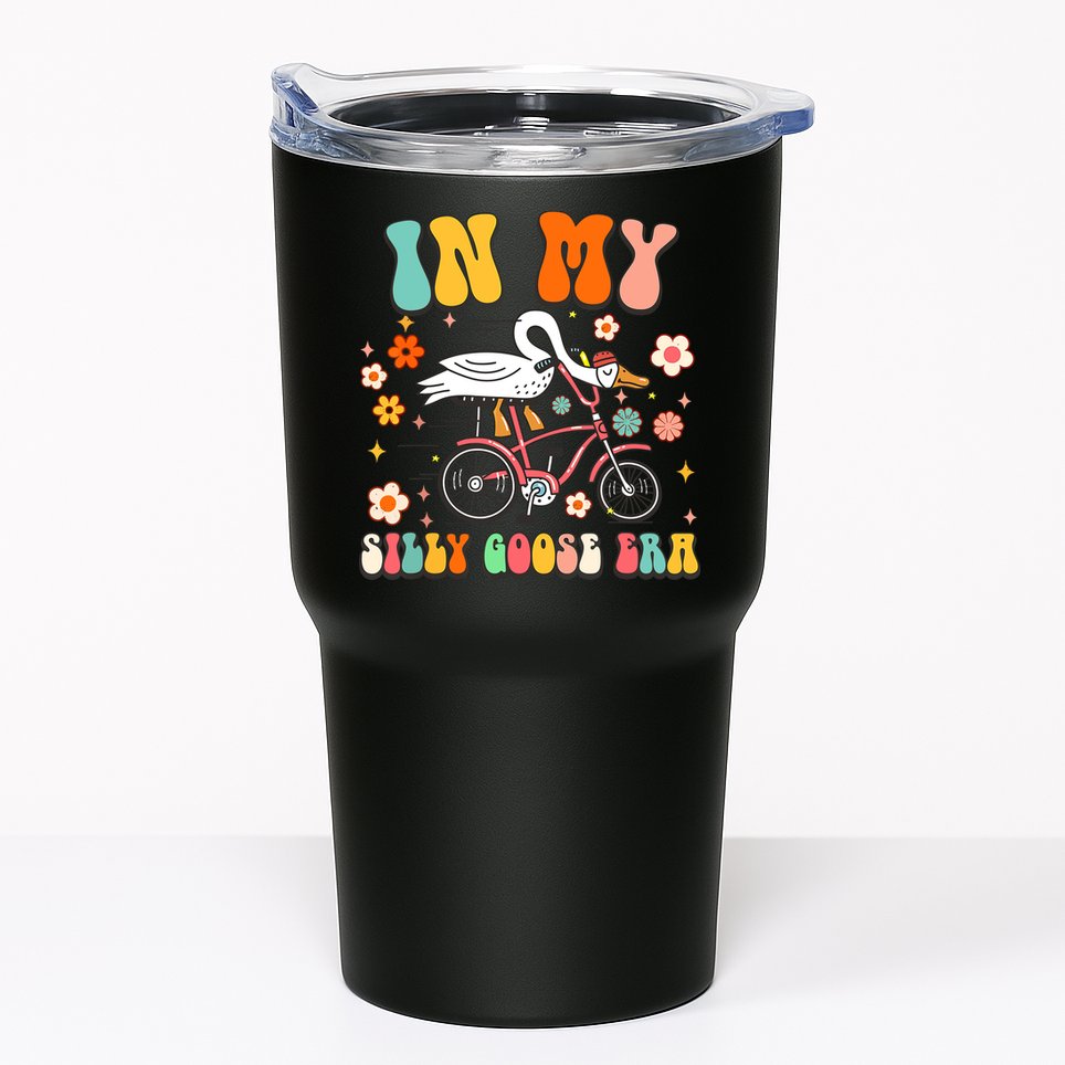 Groovy In My Silly Goose Era Funny Duck Saying Goose Meme Tumbler