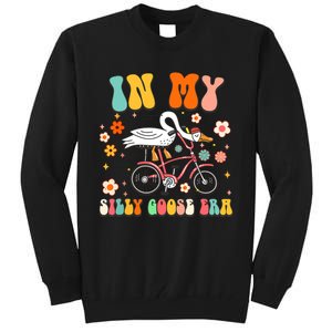 Groovy In My Silly Goose Era Funny Duck Saying Goose Meme Tall Sweatshirt