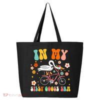 Groovy In My Silly Goose Era Funny Duck Saying Goose Meme 25L Jumbo Tote