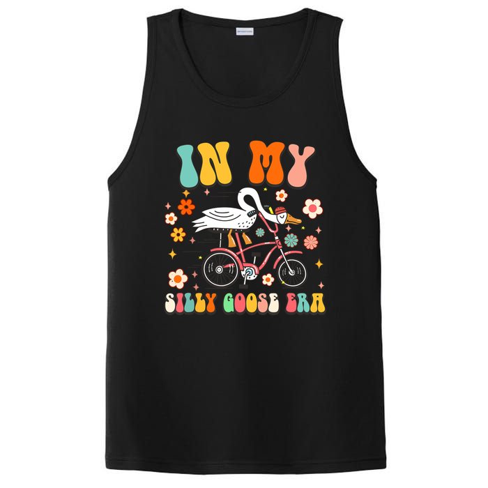 Groovy In My Silly Goose Era Funny Duck Saying Goose Meme PosiCharge Competitor Tank