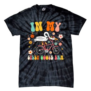 Groovy In My Silly Goose Era Funny Duck Saying Goose Meme Tie-Dye T-Shirt