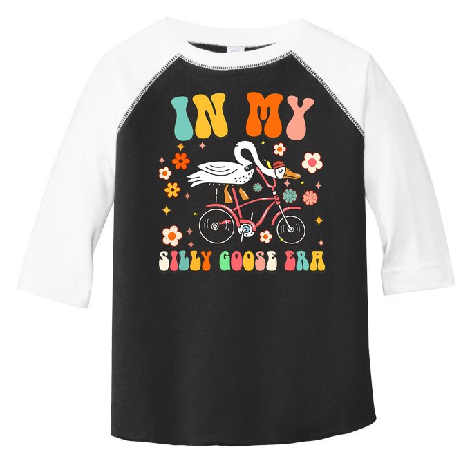 Groovy In My Silly Goose Era Funny Duck Saying Goose Meme Toddler Fine Jersey T-Shirt