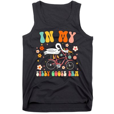 Groovy In My Silly Goose Era Funny Duck Saying Goose Meme Tank Top