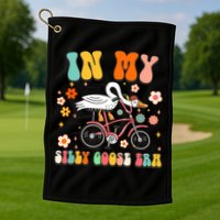 Groovy In My Silly Goose Era Funny Duck Saying Goose Meme Golf Towel