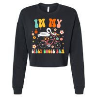 Groovy In My Silly Goose Era Funny Duck Saying Goose Meme Cropped Pullover Crew