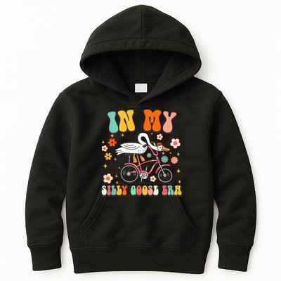 Groovy In My Silly Goose Era Funny Duck Saying Goose Meme Kids Hoodie