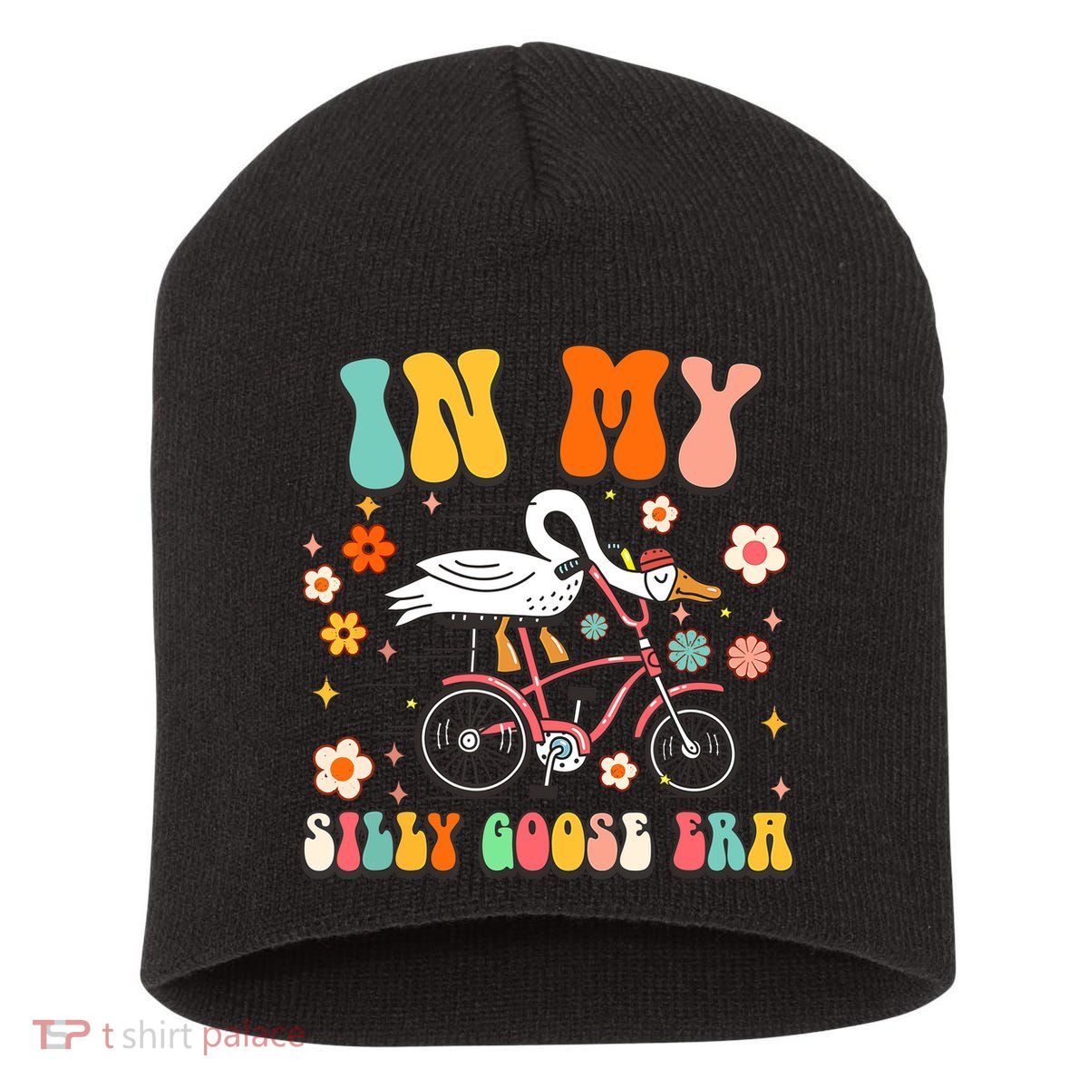 Groovy In My Silly Goose Era Funny Duck Saying Goose Meme Short Acrylic Beanie