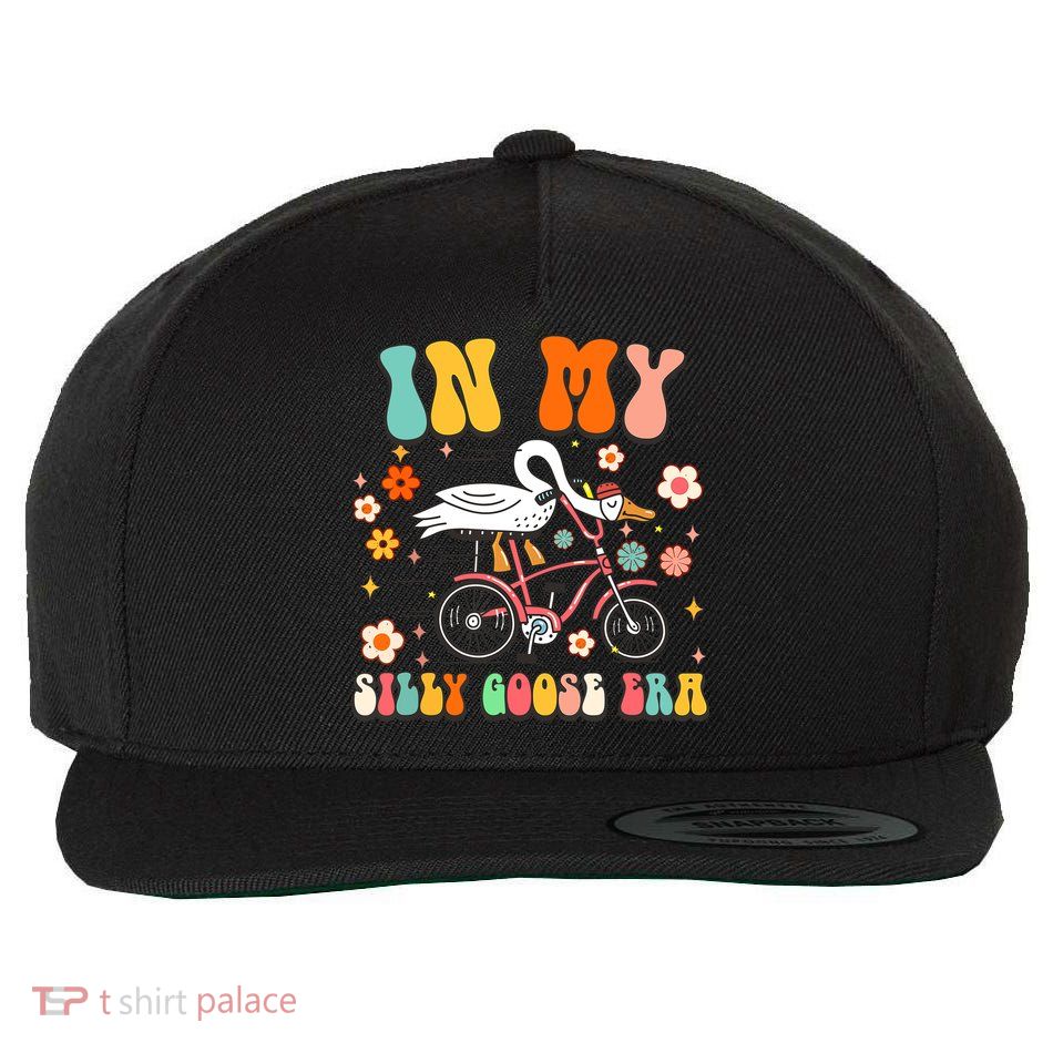 Groovy In My Silly Goose Era Funny Duck Saying Goose Meme Wool Snapback Cap