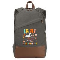 Groovy In My Silly Goose Era Funny Duck Saying Goose Meme Cotton Canvas Backpack