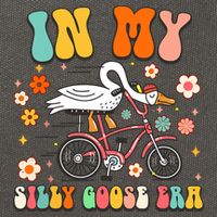 Groovy In My Silly Goose Era Funny Duck Saying Goose Meme Cotton Canvas Backpack