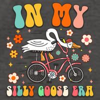 Groovy In My Silly Goose Era Funny Duck Saying Goose Meme Vector Backpack