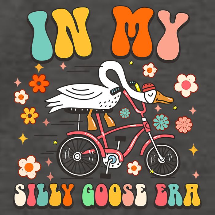 Groovy In My Silly Goose Era Funny Duck Saying Goose Meme Vector Backpack