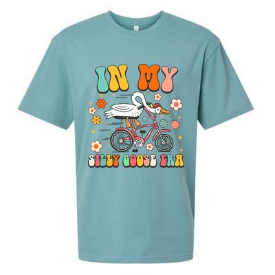 Groovy In My Silly Goose Era Funny Duck Saying Goose Meme Sueded Cloud Jersey T-Shirt