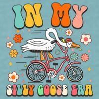 Groovy In My Silly Goose Era Funny Duck Saying Goose Meme Sueded Cloud Jersey T-Shirt