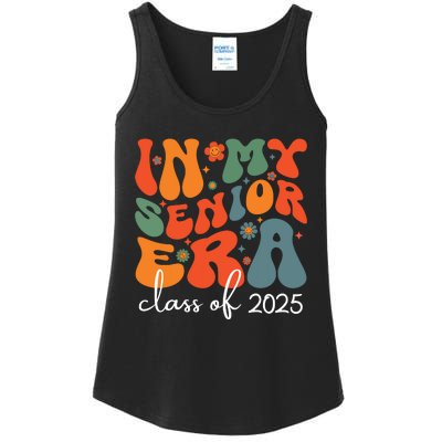 Groovy In My Senior Era Class Of 2025 Cute Graduation Party Ladies Essential Tank