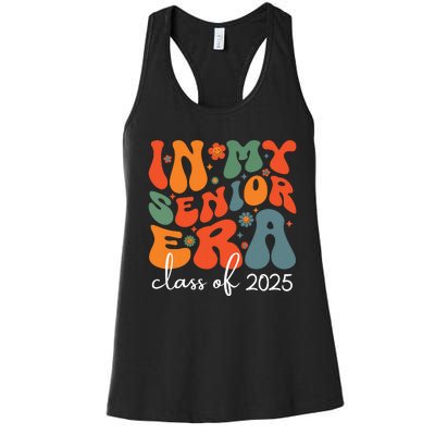 Groovy In My Senior Era Class Of 2025 Cute Graduation Party Women's Racerback Tank