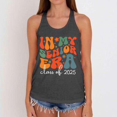 Groovy In My Senior Era Class Of 2025 Cute Graduation Party Women's Knotted Racerback Tank