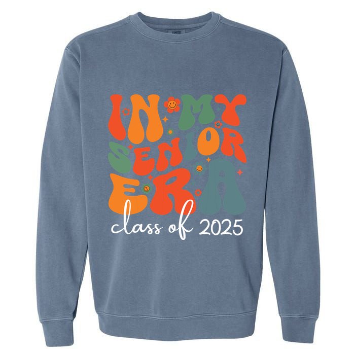 Groovy In My Senior Era Class Of 2025 Cute Graduation Party Garment-Dyed Sweatshirt