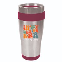 Groovy In My Senior Era Class Of 2025 Cute Graduation Party 16oz Travel Tumbler