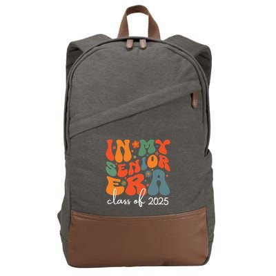 Groovy In My Senior Era Class Of 2025 Cute Graduation Party Cotton Canvas Backpack